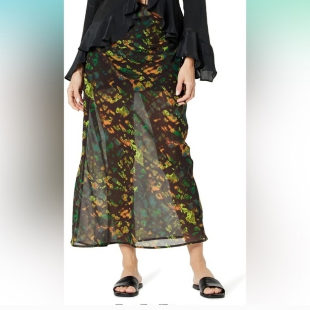The Drop Sheer Low Slung Multi Color Skirt With Mini Slip Size 3X NWT - Picture 1 of 6